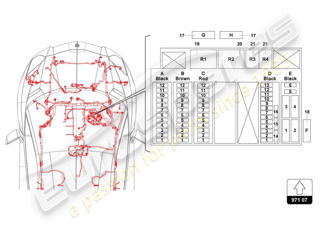 lamborghini lp770-4 svj roadster (2020) fusibili schema delle parti