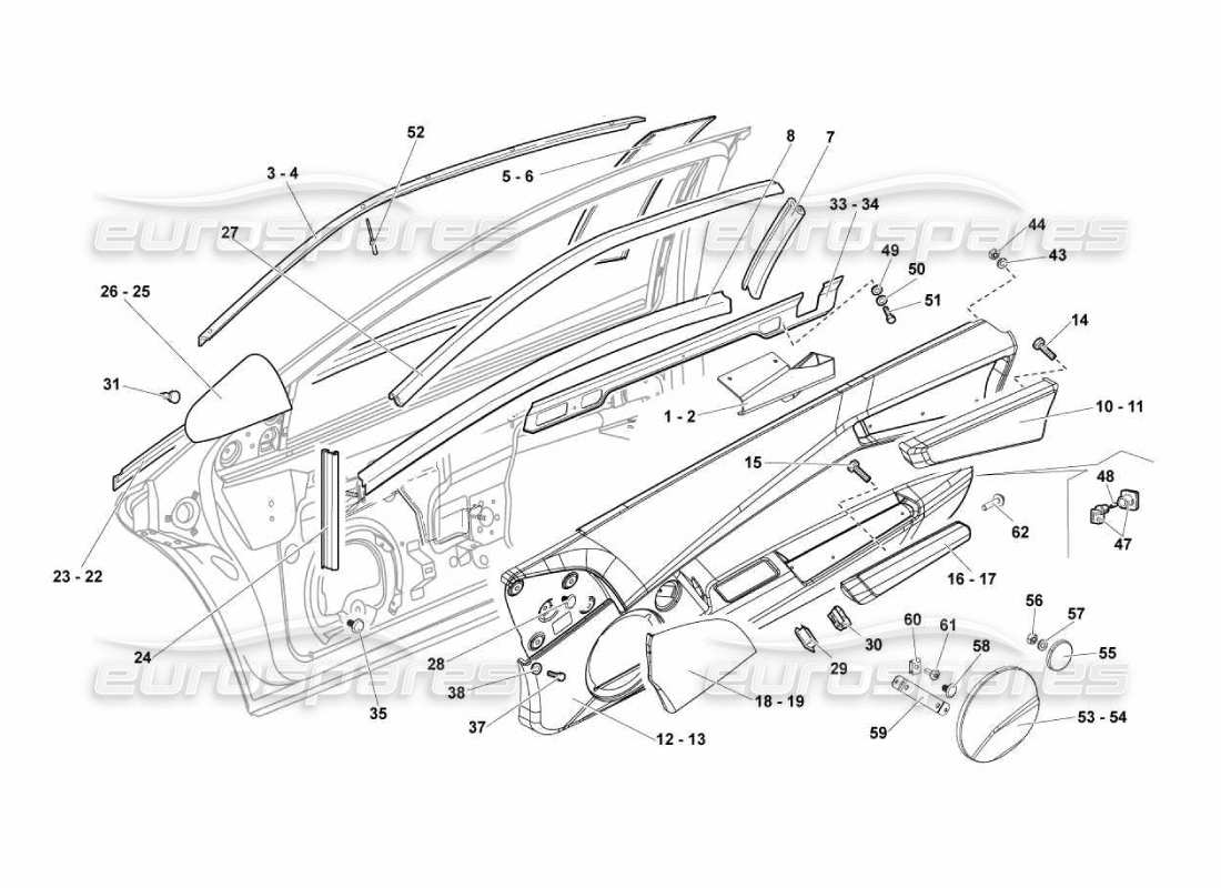 lamborghini murcielago lp670 porte diagramma delle parti