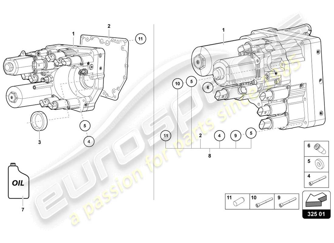 lamborghini 2014 (lp720-4 coupe 50) unità di controllo idraulica schema delle parti