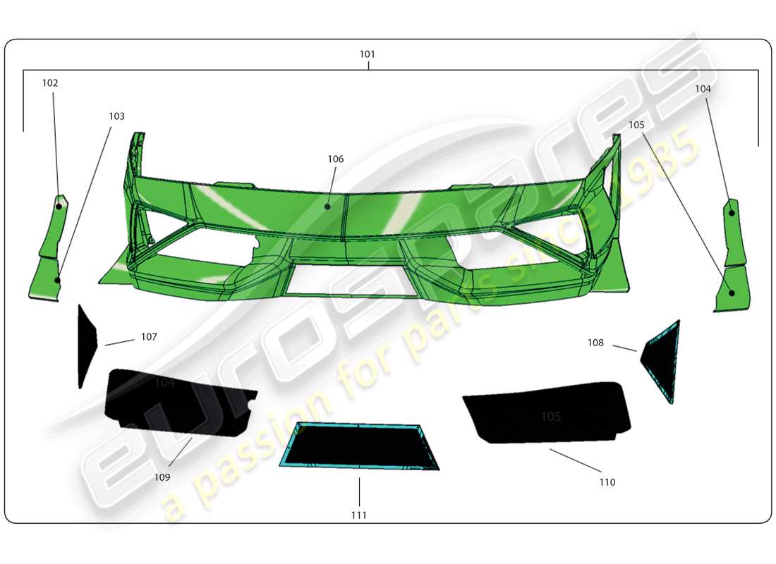 lamborghini super trofeo (2009-2014) schema delle parti paraurti anteriore