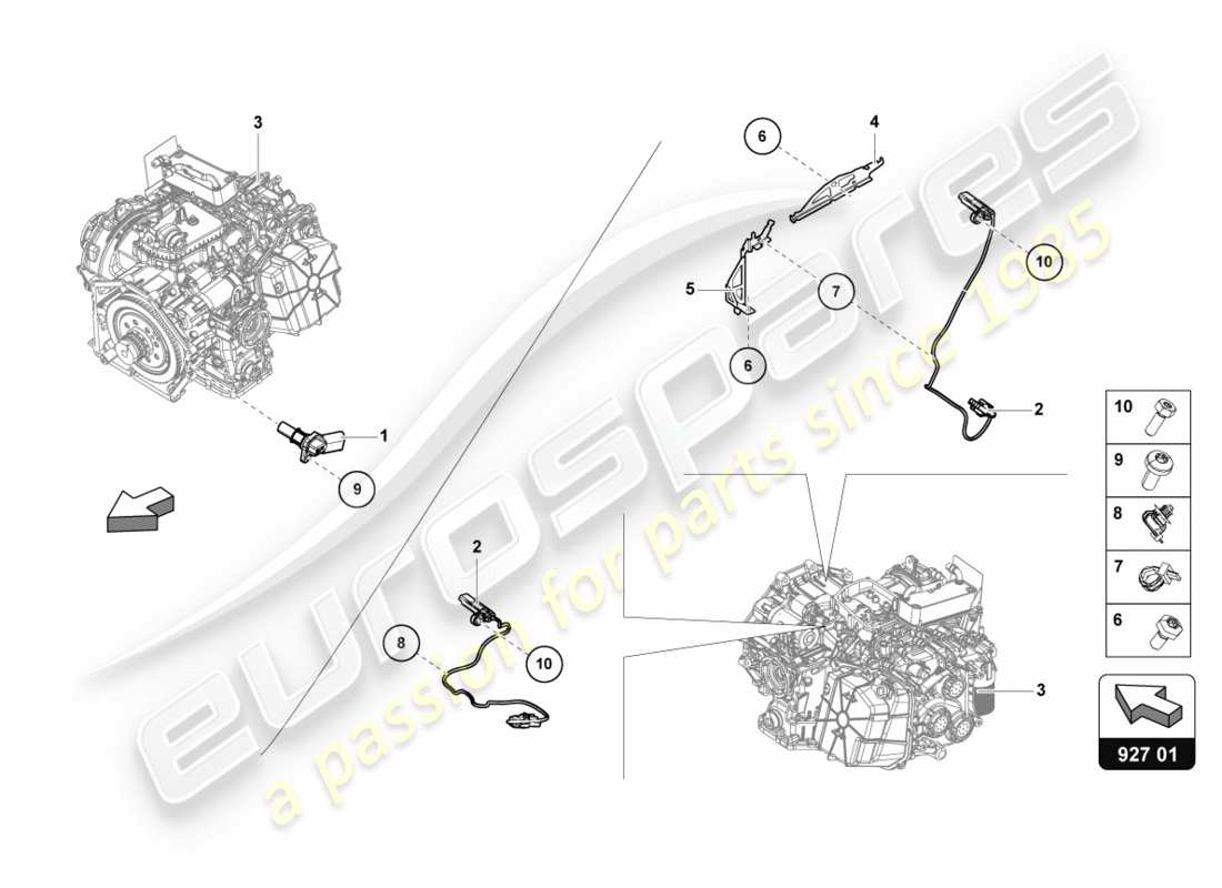 lamborghini 2018 (performante spyder) sensore di velocità con sensore di temperatura schema delle parti