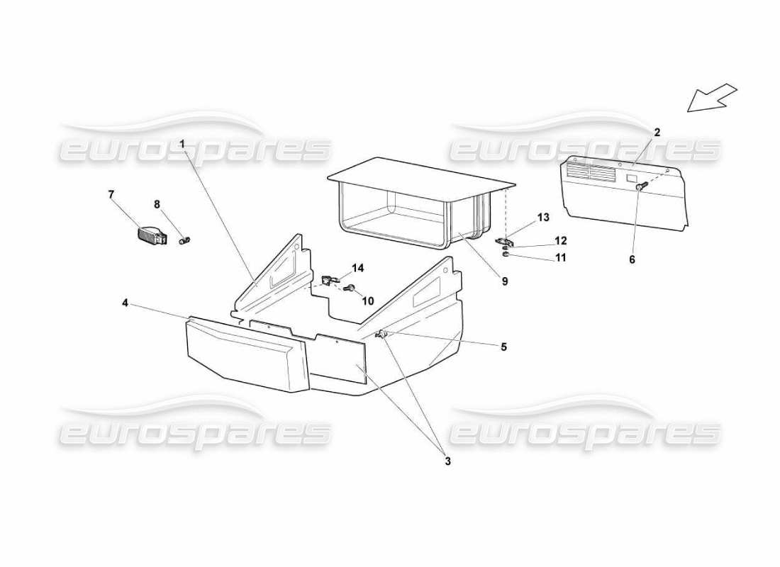 lamborghini murcielago lp670 copertura diagramma delle parti
