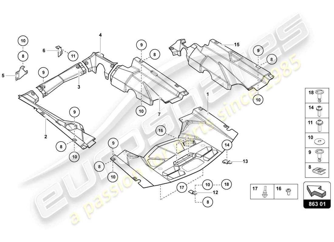 lamborghini 2014 (lp720-4 coupe 50) coperture schema delle parti