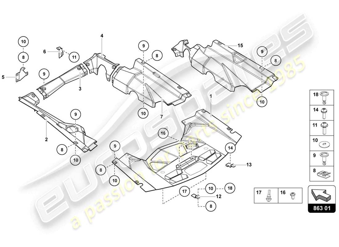 lamborghini lp720-4 coupe 50 (2014) coperture diagramma delle parti
