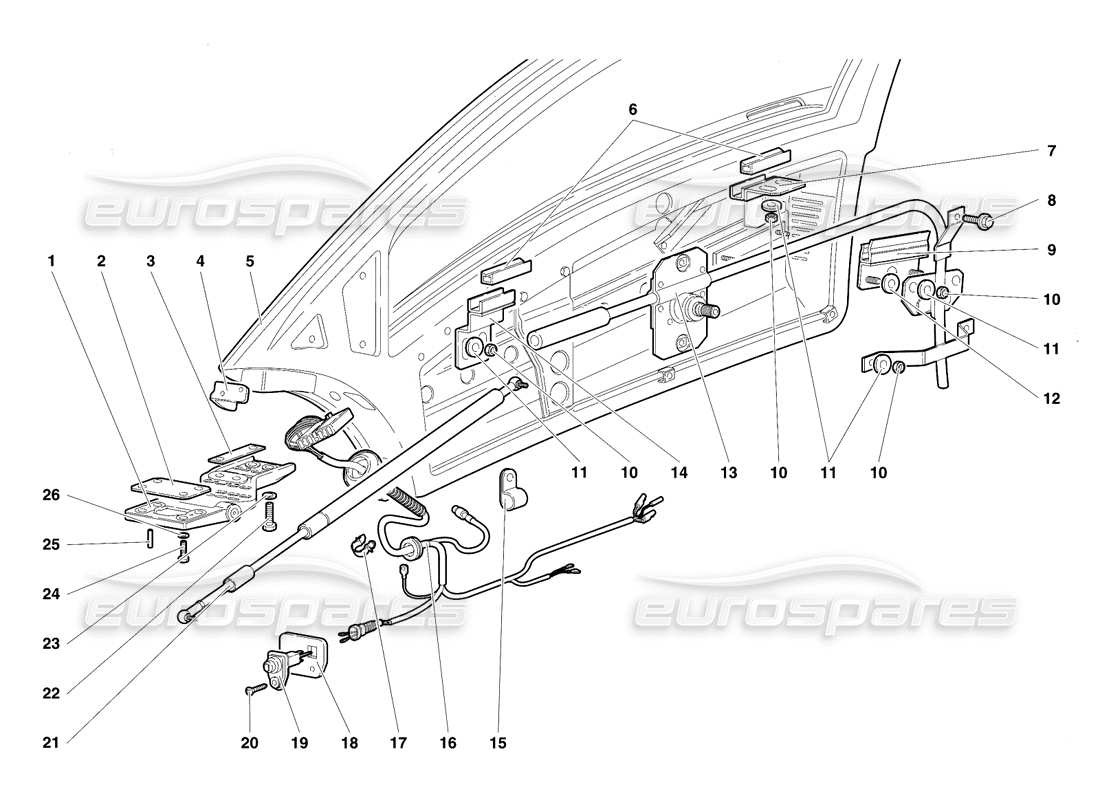 lamborghini diablo se30 (1995) porte diagramma delle parti