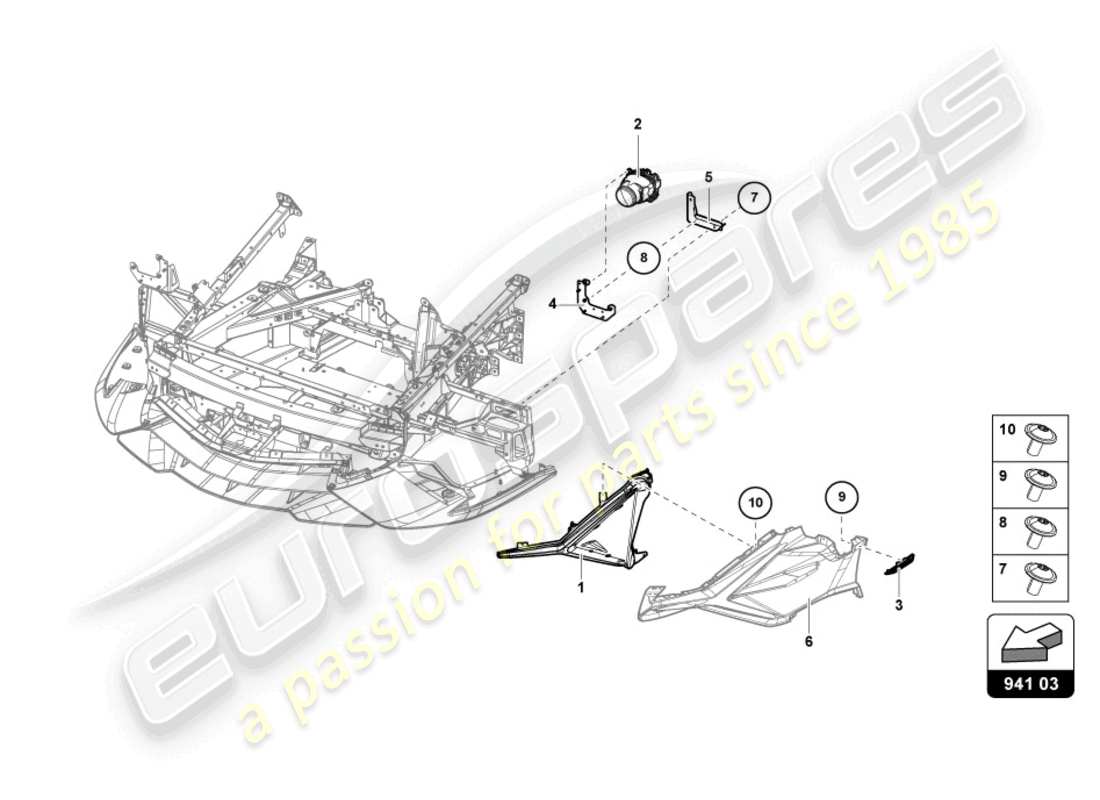 lamborghini sian (2021) diagramma delle parti dei fari