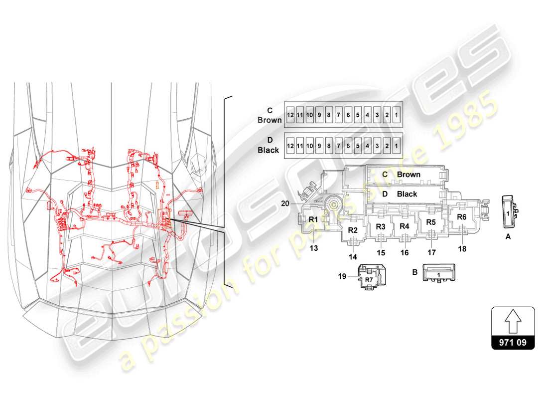 lamborghini lp770-4 svj roadster (2021) fusibili schema delle parti