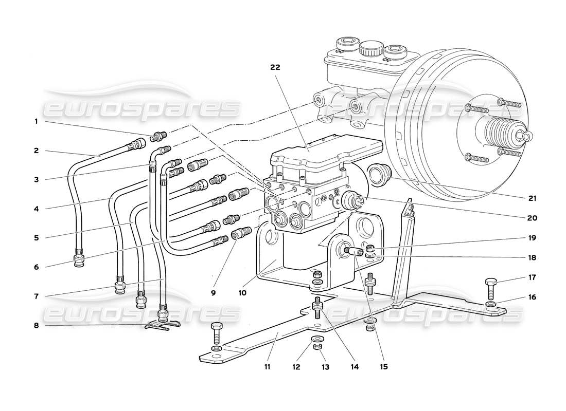 lamborghini diablo sv (1999) centralina abs elettroidraulica diagramma delle parti