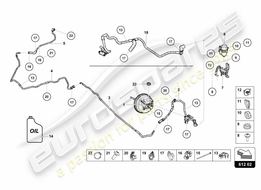 lamborghini 2018 (lp610-4 spyder) sistema idraulico per servo freno schema delle parti