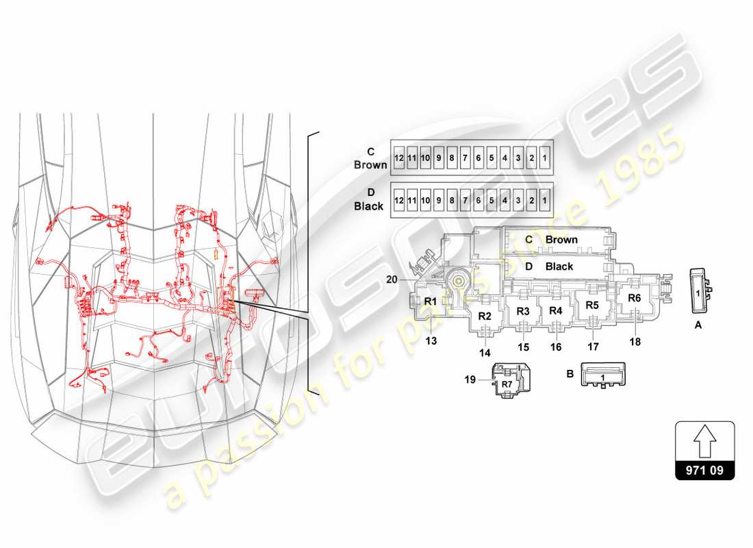 lamborghini centenario coupe (2017) fusibili diagramma delle parti