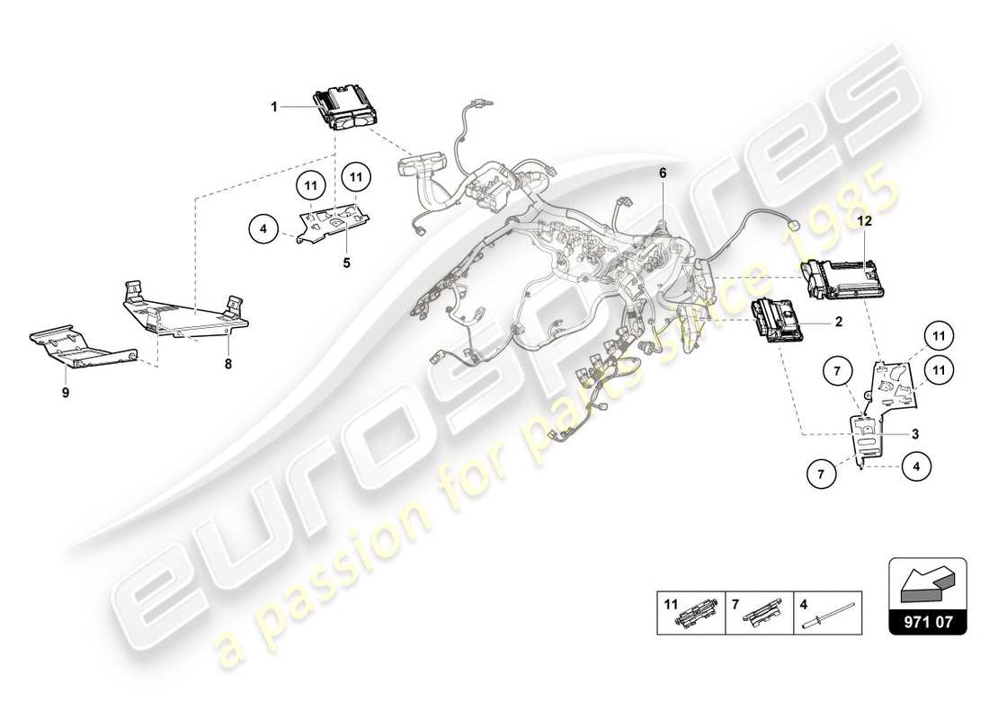 lamborghini lp610-4 spyder (2019) unità di controllo motore diagramma delle parti