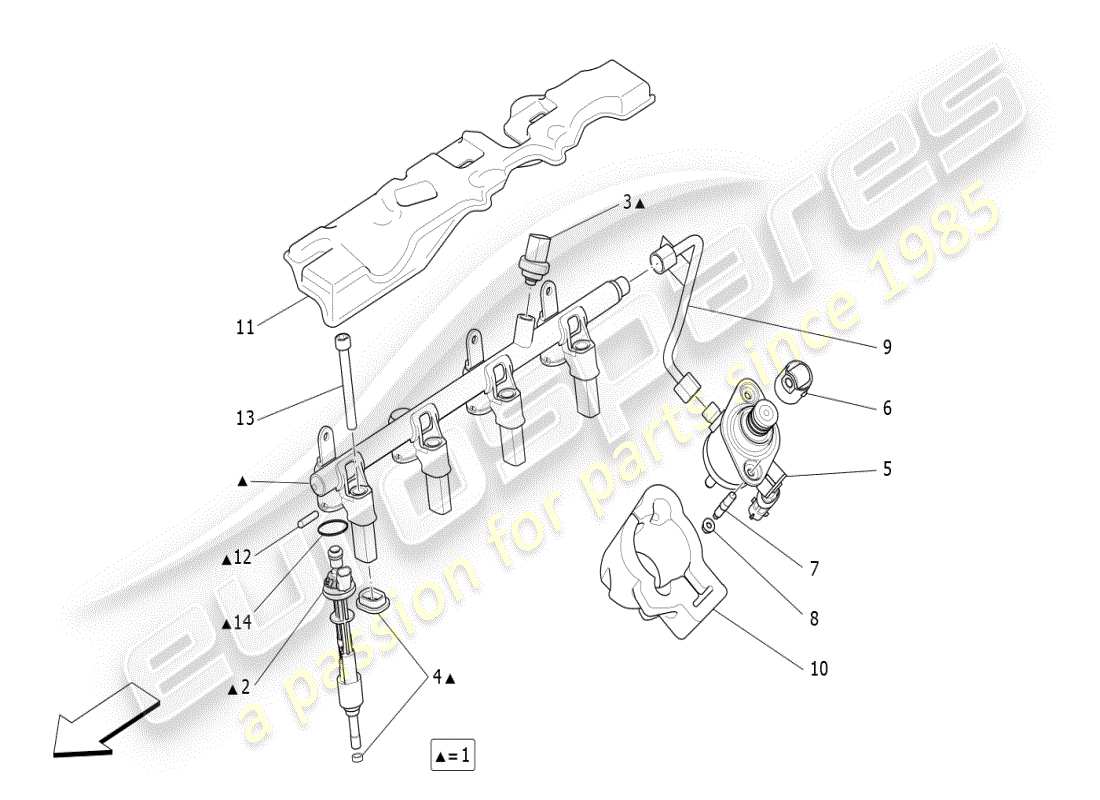 maserati ghibli (2021) diagramma delle parti delle pompe del carburante e delle linee di collegamento