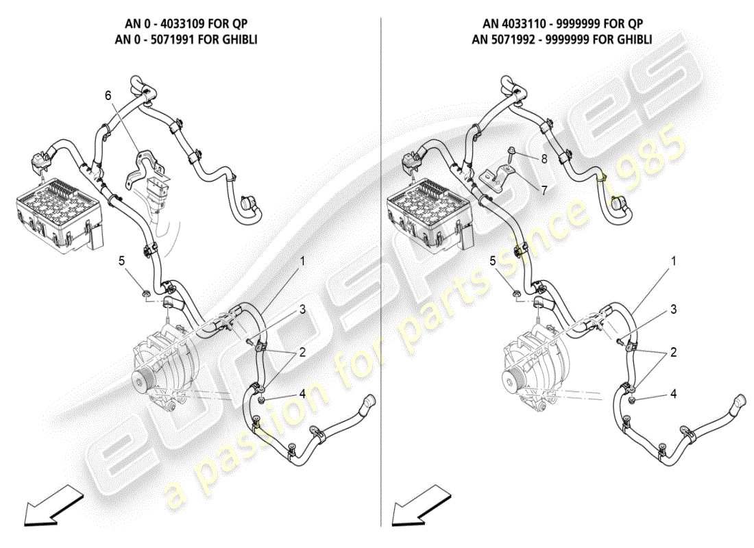 maserati ghibli (2019) schema delle parti del cablaggio principale