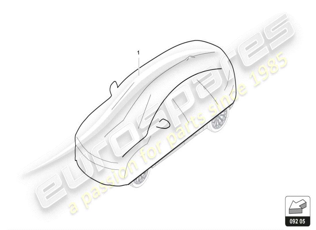lamborghini urus (accessories) copertura auto diagramma delle parti