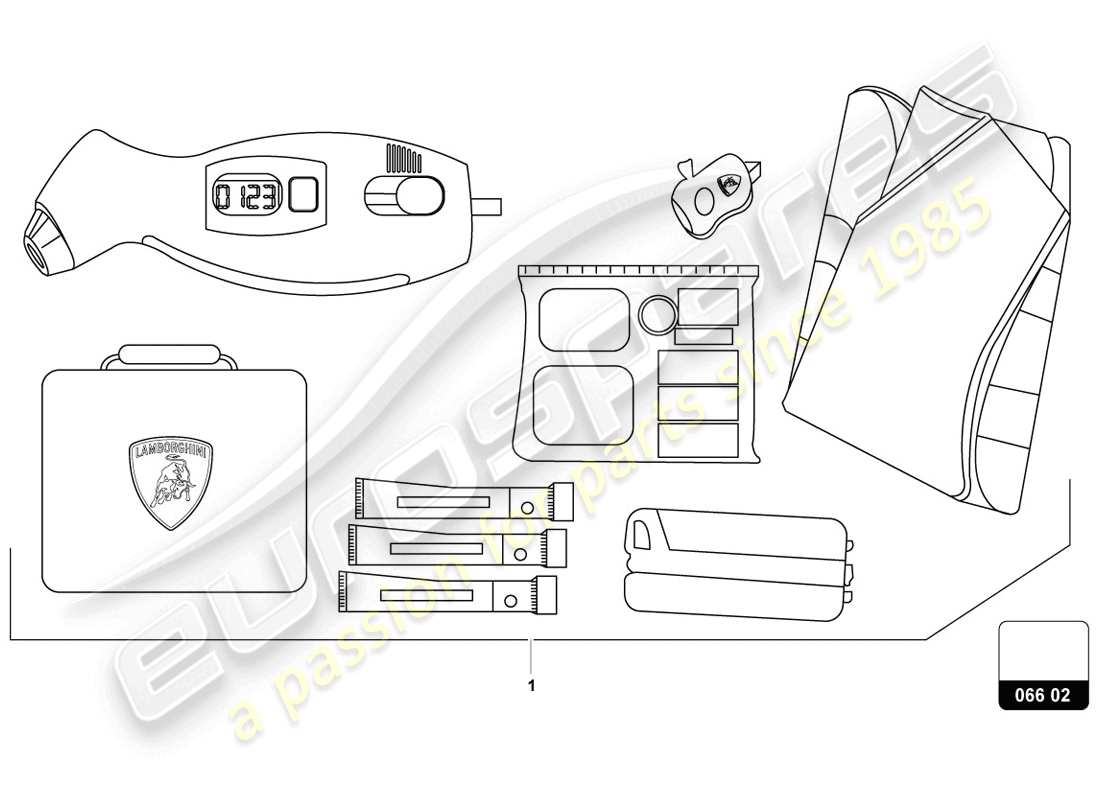 lamborghini urus (accessories) attrezzature di sicurezza diagramma delle parti