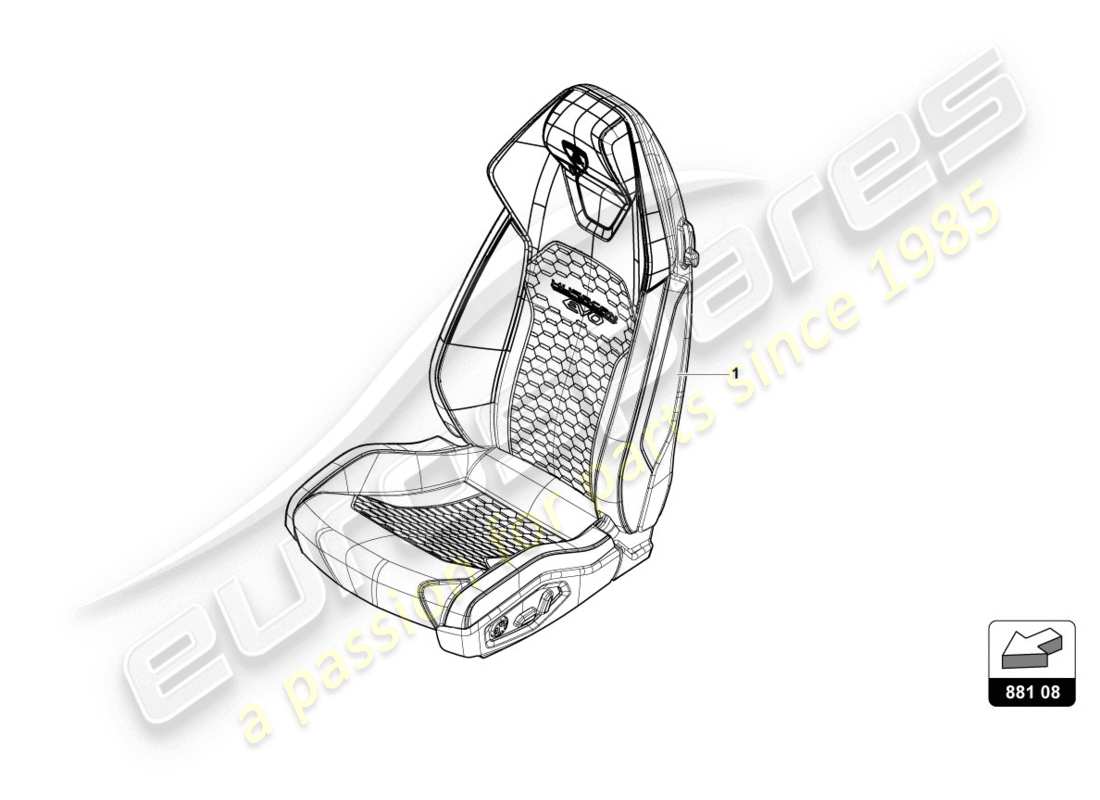 lamborghini evo coupe (2020) posto a sedere diagramma delle parti