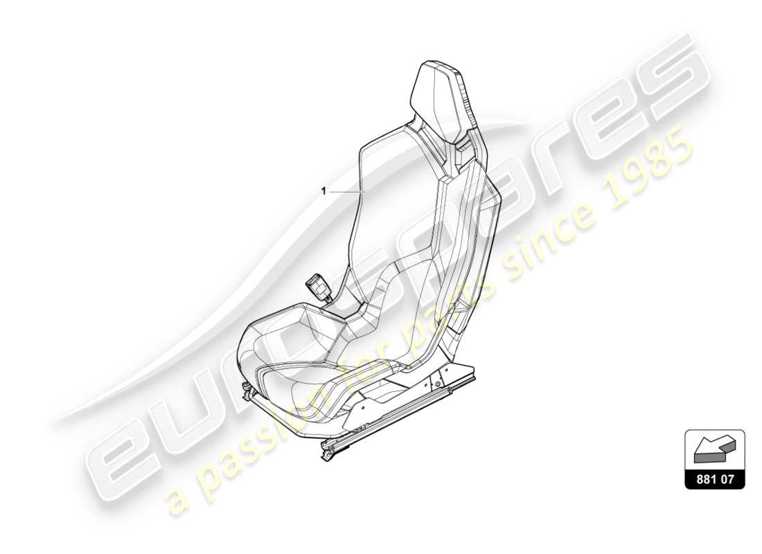 lamborghini 2018 (performante coupe) sedile sportivo 'racing seat' schema delle parti