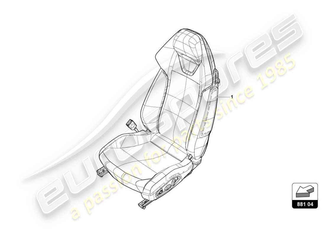 lamborghini evo coupe 2wd (2020) posto a sedere diagramma delle parti