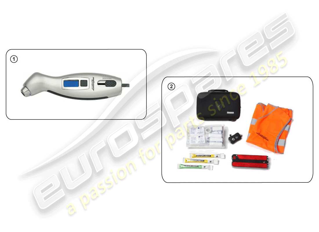 lamborghini huracan lp580-2 coupe (accessories) schema delle parti dell'attrezzatura di sicurezza