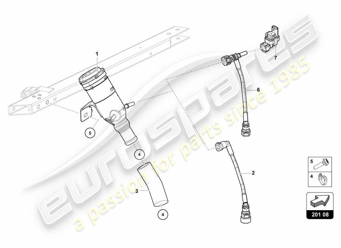 lamborghini lp600-4 zhong coupe (2016) collo del riempimento del carburante schema delle parti