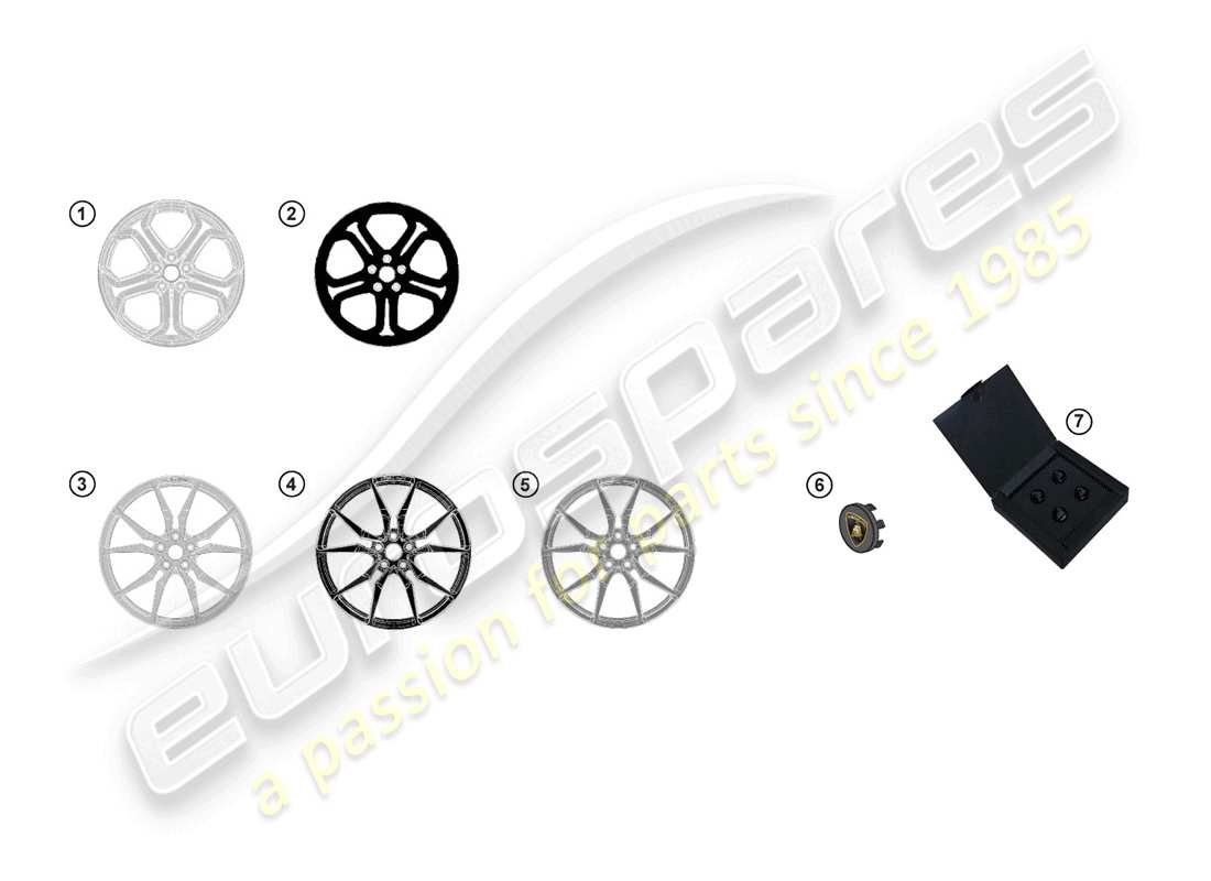 lamborghini lp770-4 svj coupe (accessories) diagramma delle parti del cerchio