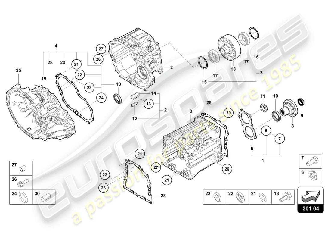lamborghini 2017 (lp700-4 roadster) componenti esterni per cambio schema delle parti