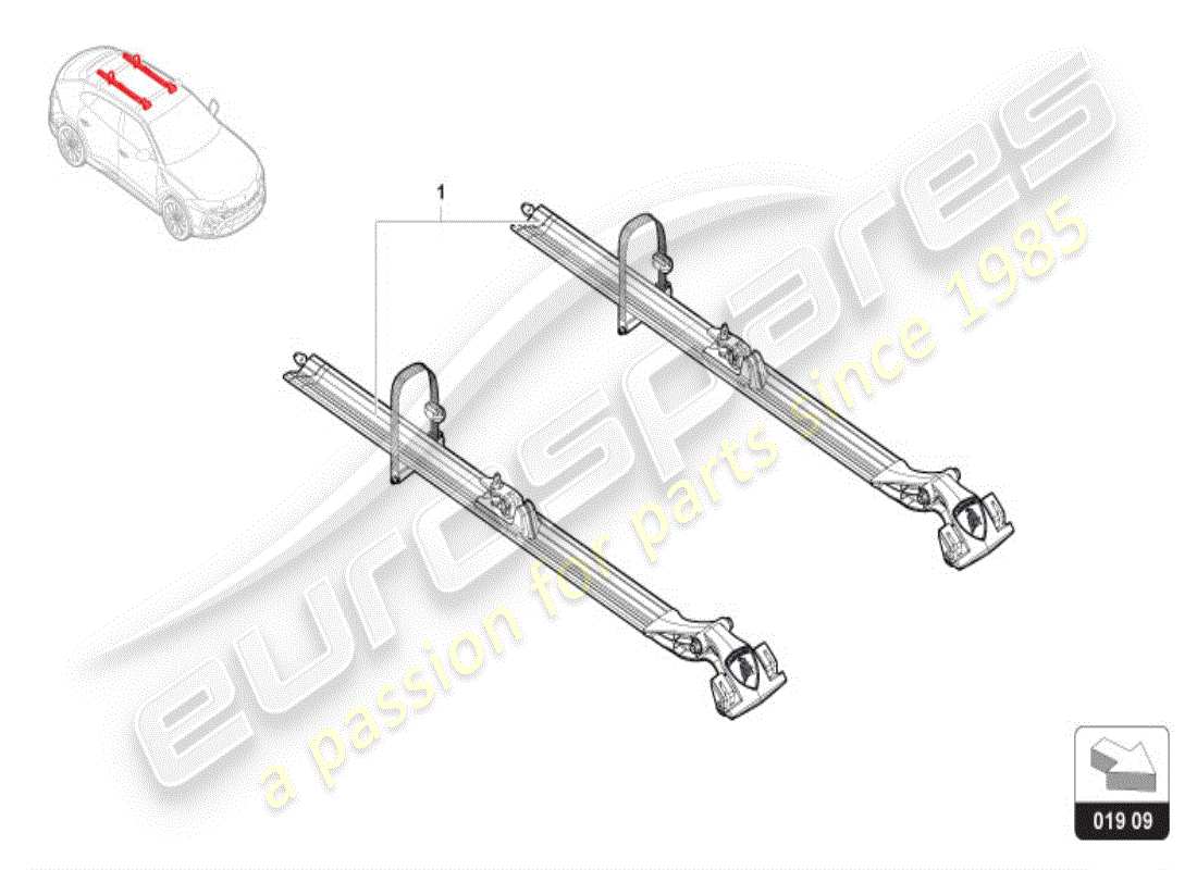 lamborghini urus (accessories) portabici diagramma delle parti