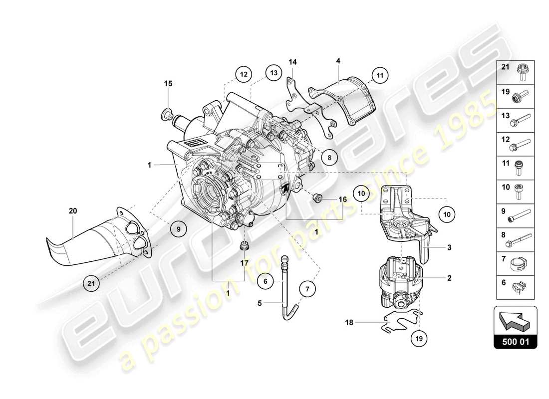 lamborghini lp750-4 sv coupe (2017) schema delle parti differenziale posteriore