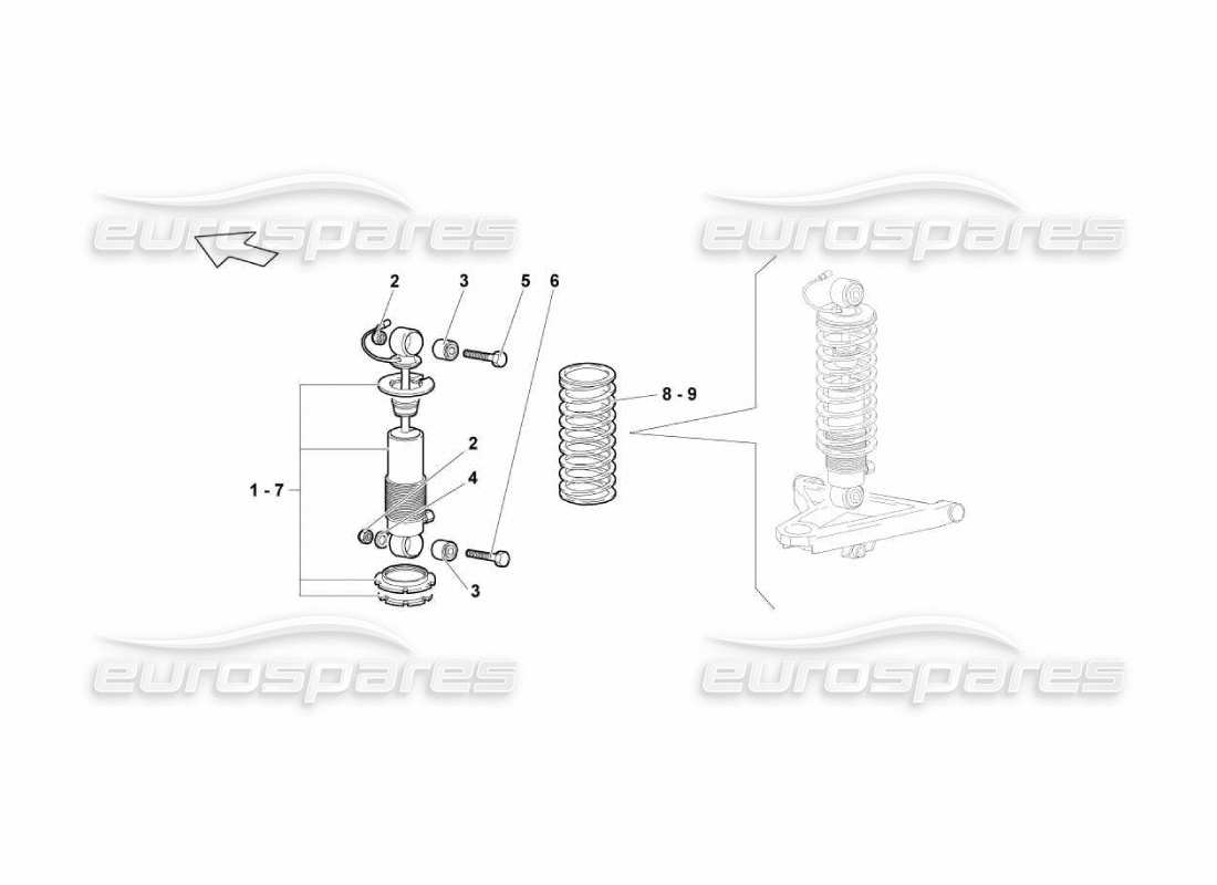 lamborghini murcielago lp670 sospensioni anteriori diagramma delle parti