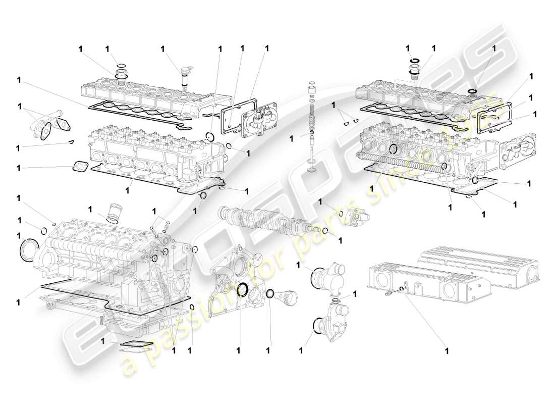 lamborghini murcielago roadster (2006) set guarnizioni per motore schema delle parti