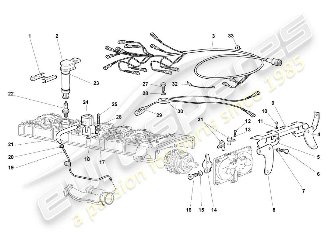 lamborghini murcielago roadster (2006) diagramma delle parti della candela