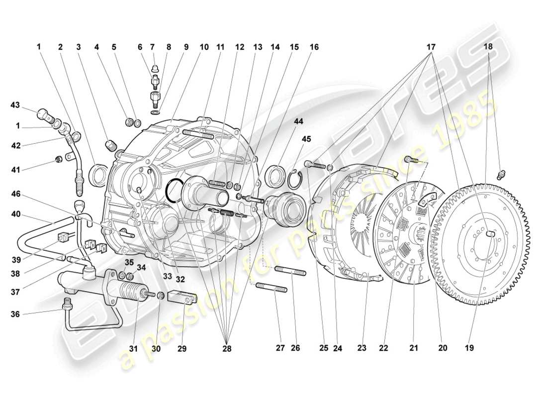 lamborghini murcielago coupe (2006) diagramma delle parti di accoppiamento lhd