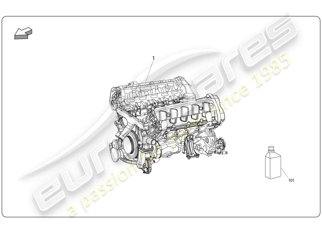 lamborghini super trofeo (2009-2014) schema delle parti del motore