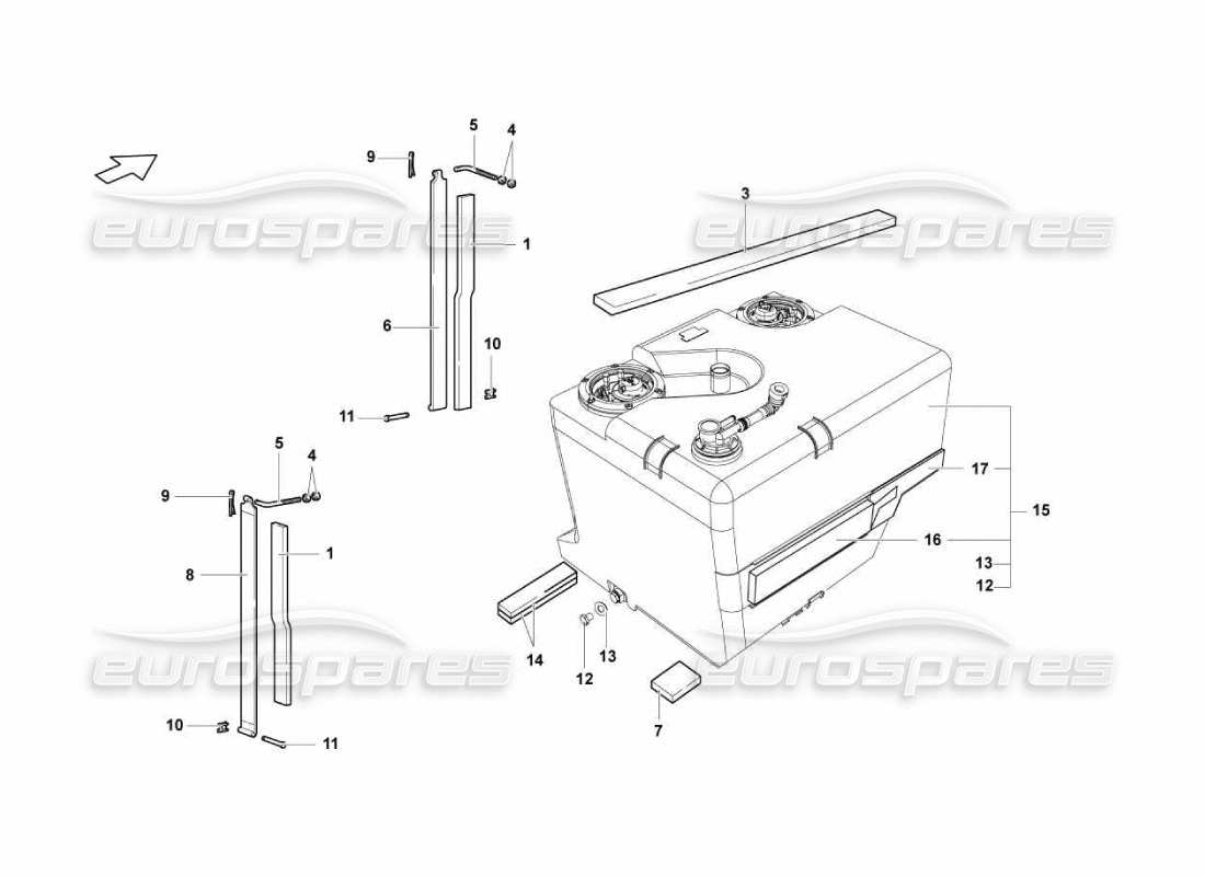 lamborghini murcielago lp670 serbatoio - impianti diagramma delle parti