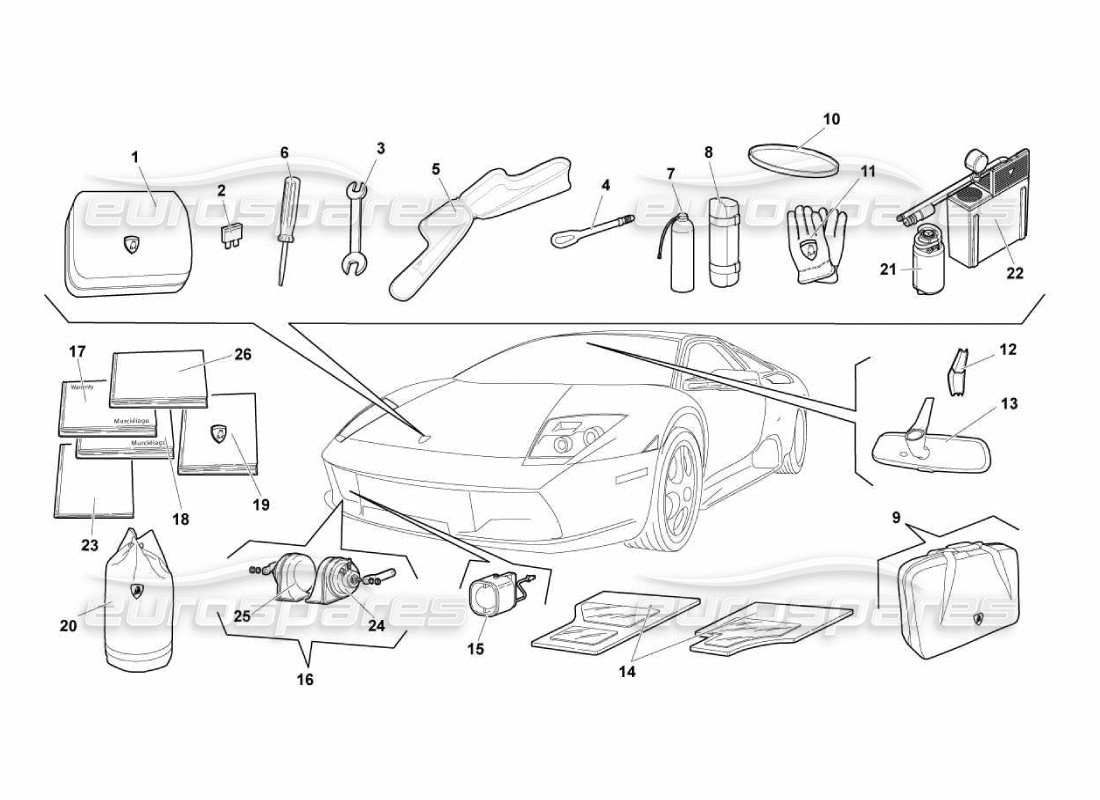 lamborghini murcielago lp670 accessori diagramma delle parti