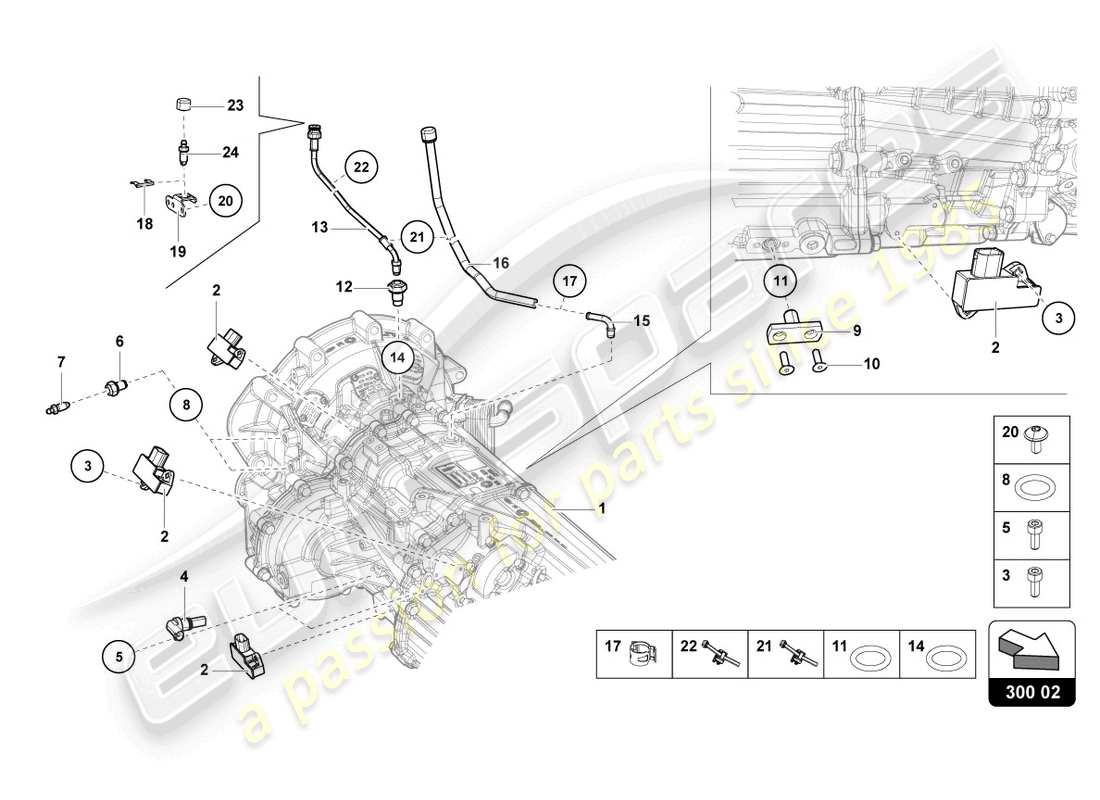 lamborghini 2015 (lp700-4 coupe) diagramma delle parti dei sensori