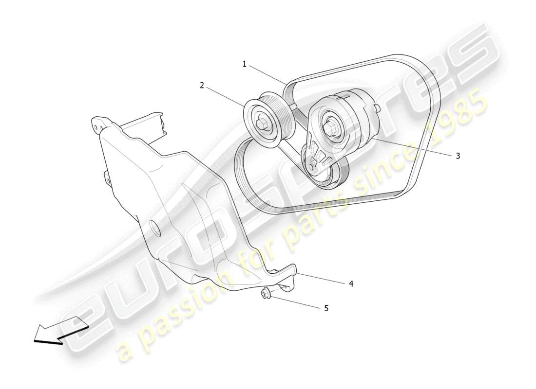 maserati ghibli fragment (2022) diagramma delle parti delle cinghie dei dispositivi ausiliari