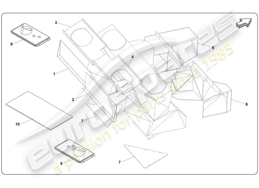 lamborghini super trofeo (2009-2014) schema delle parti dello shield