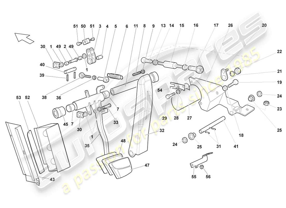 lamborghini murcielago roadster (2006) diagramma delle parti del servofreno