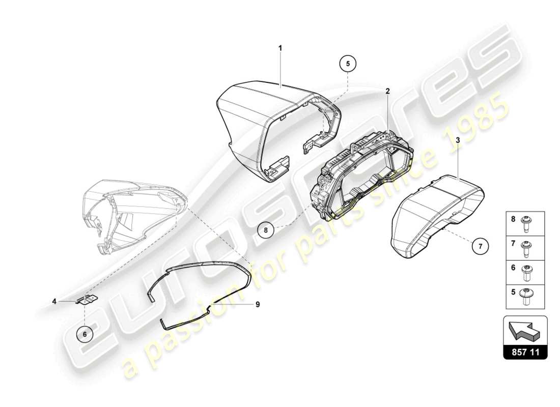 lamborghini lp770-4 svj roadster (2020) combi diagramma delle parti