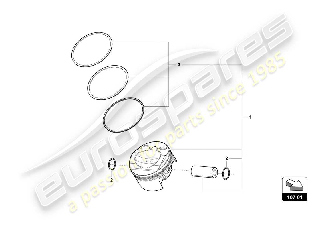 lamborghini lp610-4 spyder (2016) pistone completo diagramma delle parti
