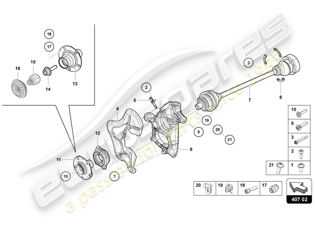 lamborghini 2014 (lp720-4 coupe 50) diagramma delle parti dell'albero di trasmissione