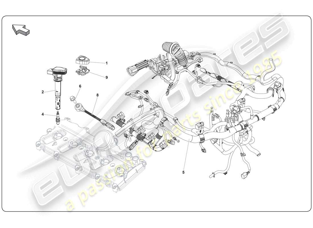 lamborghini super trofeo (2009-2014) schema delle parti del sistema di accensione