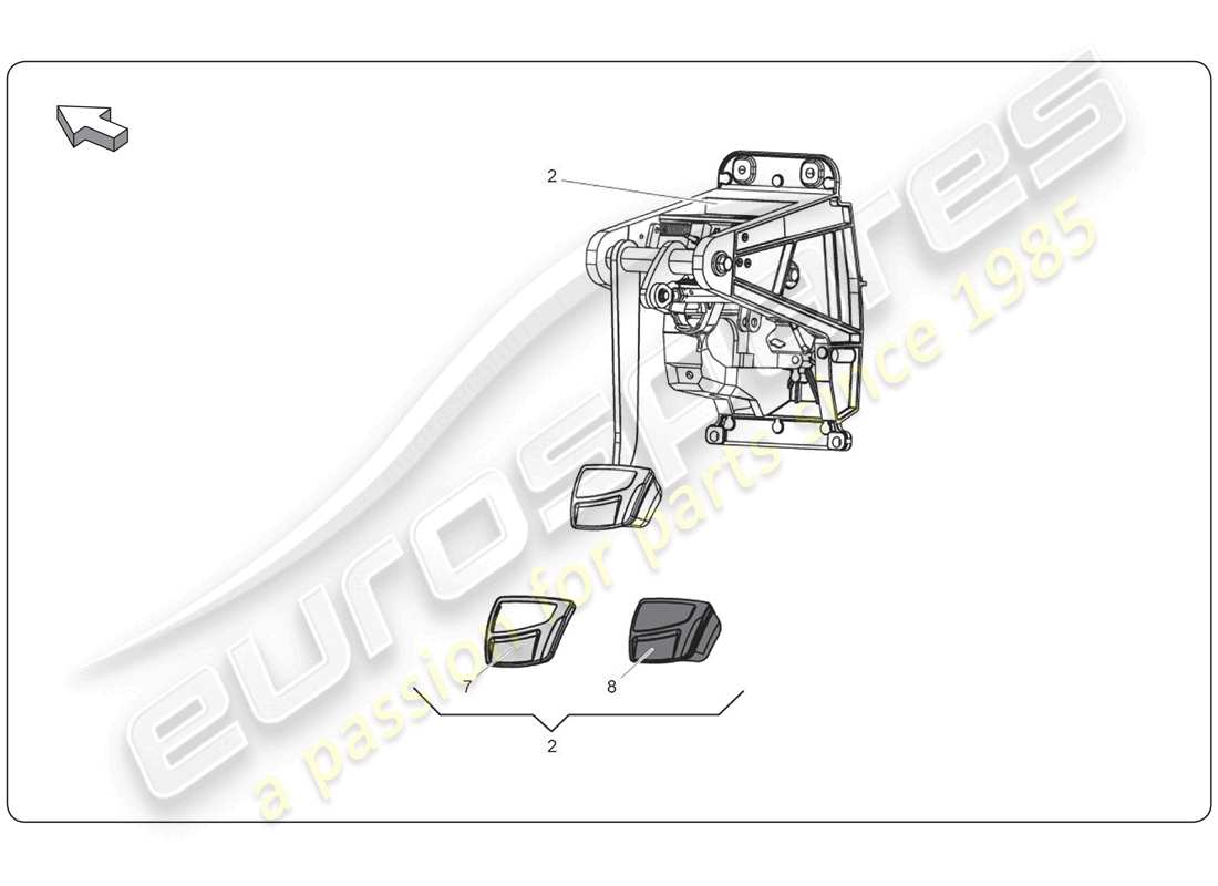 lamborghini super trofeo (2009-2014) pedale diagramma delle parti