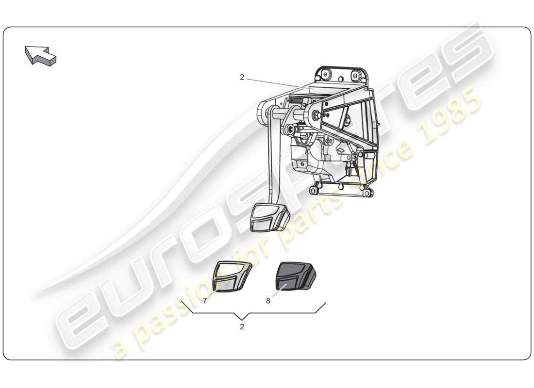 lamborghini super trofeo (2009-2014) diagramma delle parti del pedale