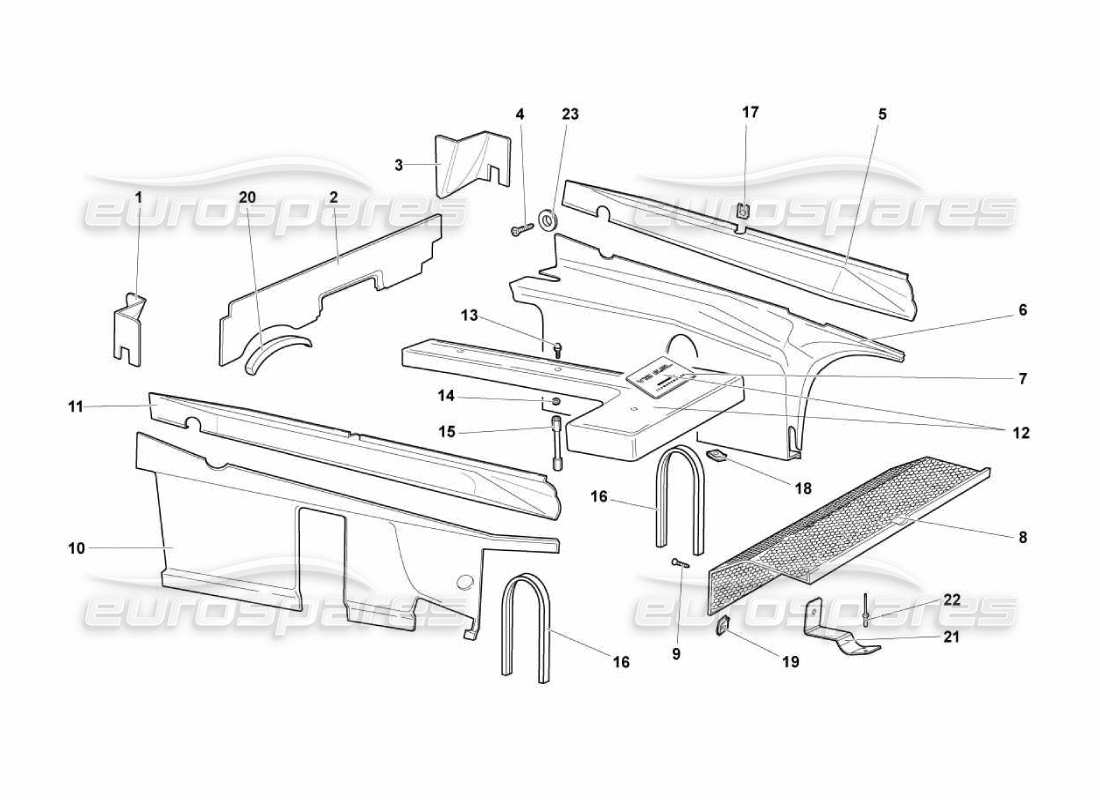 lamborghini murcielago lp670 diagramma delle parti del calore estetico