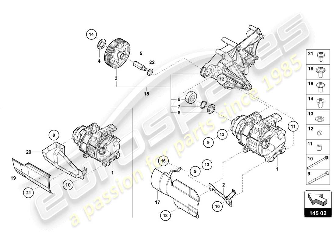 lamborghini lp720-4 coupe 50 (2014) diagramma delle parti del compressore a/c