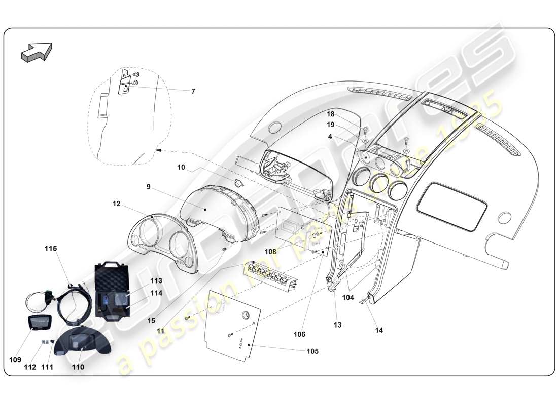 lamborghini super trofeo (2009-2014) diagramma delle parti interne