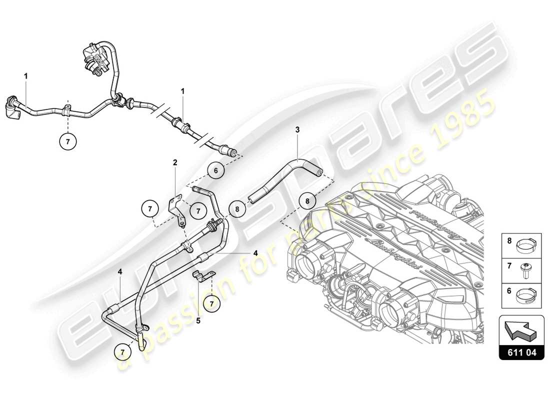 lamborghini lp720-4 coupe 50 (2014) tubi del vuoto schema delle parti