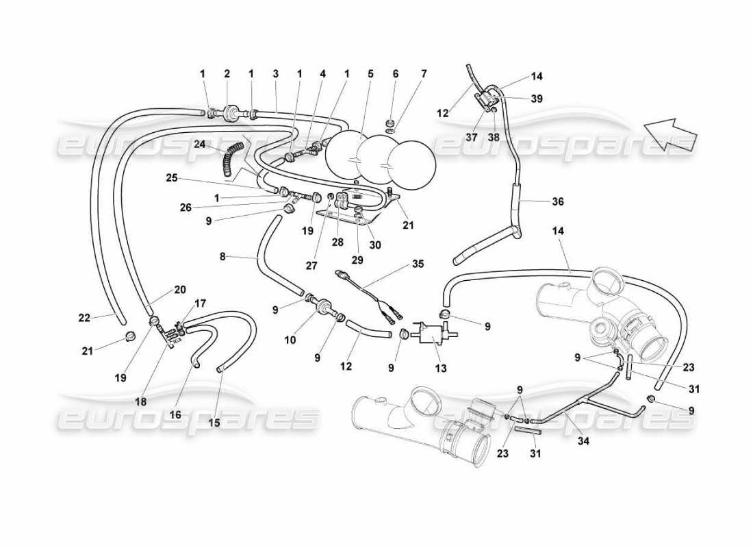 lamborghini murcielago lp670 impianto di scarico diagramma delle parti